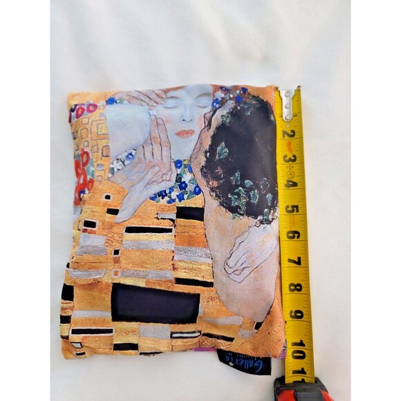 Gustav Klimt The Kiss Galleria Rain Cape w/Hood Travel Pouch Reversible One Size - Picture 13 of 14